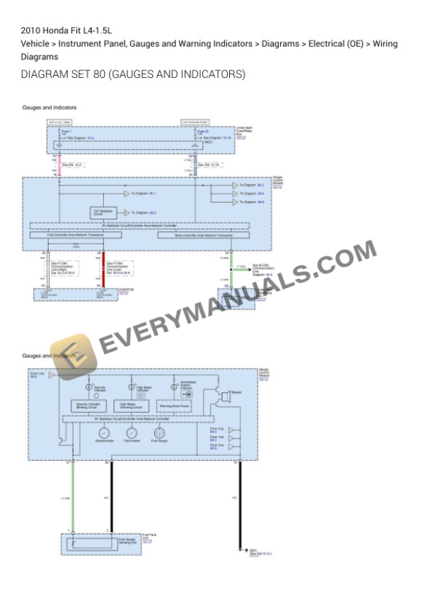 Honda Fit 2010 Electrical Diagrams L4-1.5L 5 Honda Fit 2010 Electrical Diagrams L4-1.5L - Image 3