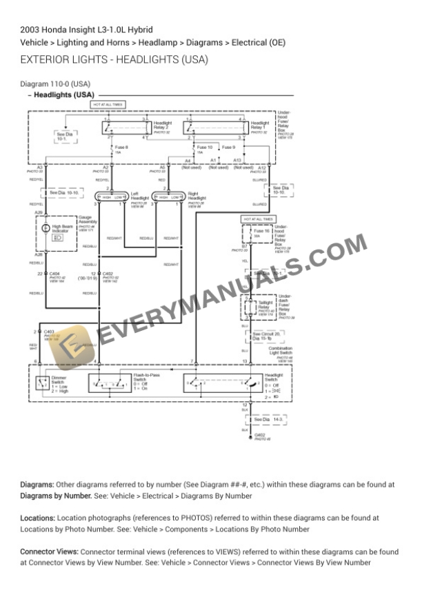Honda Insight 2003 Electrical Diagrams L3-1.0L Hybrid 6 Honda Insight 2003 Electrical Diagrams L3-1.0L Hybrid - Image 4