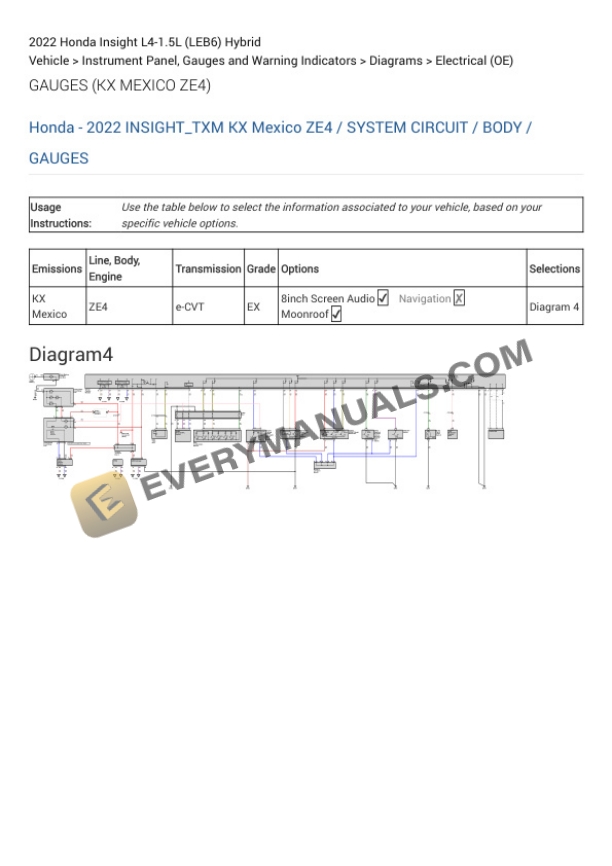 Honda Insight 2022 Electrical Diagrams L4-1.5L (LEB6) Hybrid 5 Honda Insight 2022 Electrical Diagrams L4-1.5L (LEB6) Hybrid - Image 3