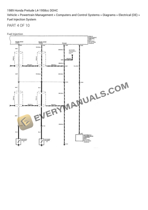 Honda Prelude 1989 Electrical Diagrams L4-1958cc DOHC 5 Honda Prelude 1989 Electrical Diagrams L4-1958cc DOHC - Image 3