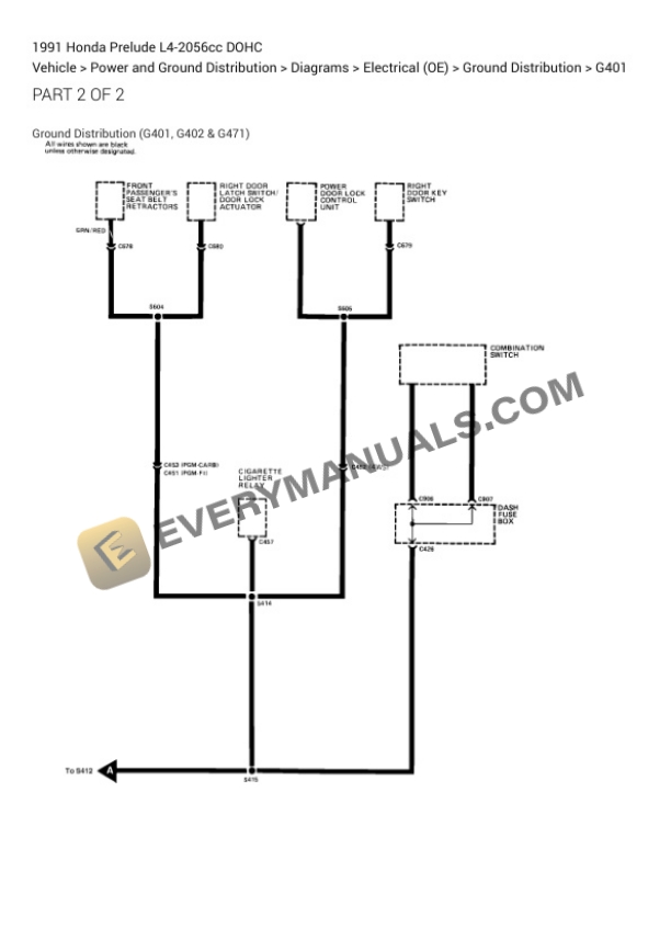 Honda Prelude 1991 Electrical Diagrams L4-2056cc DOHC 5 Honda Prelude 1991 Electrical Diagrams L4-2056cc DOHC - Image 3