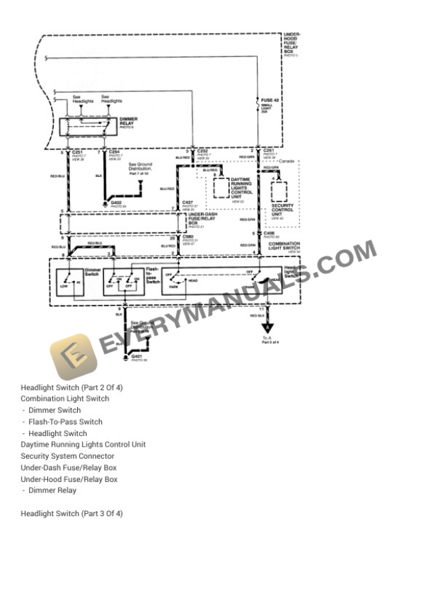 Honda Prelude Type-SH 1997 Electrical Diagrams L4-2156cc 2.2L DOHC (VTEC) MFI 5 Honda Prelude Type-SH 1997 Electrical Diagrams L4-2156cc 2.2L DOHC (VTEC) MFI - Image 3