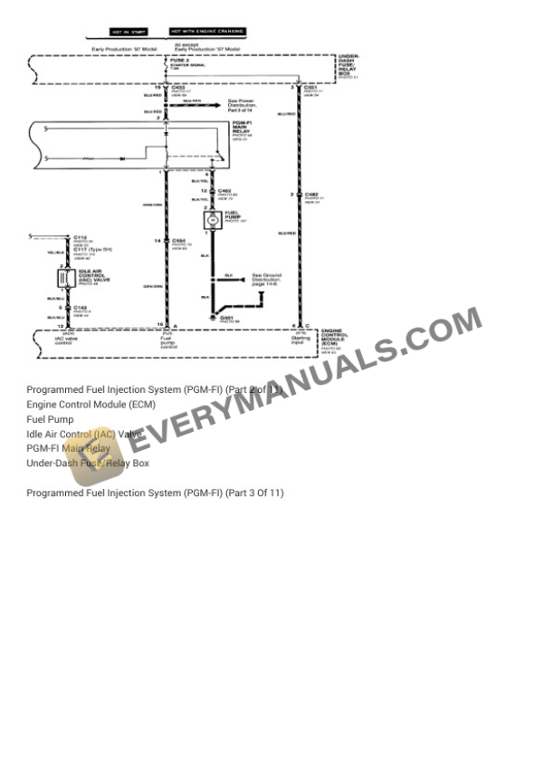 Honda Prelude Type-SH 1998 Electrical Diagrams L4-2157cc 2.2L DOHC H22A4 (VTEC) 16V 7 Honda Prelude Type-SH 1998 Electrical Diagrams L4-2157cc 2.2L DOHC H22A4 (VTEC) 16V - Image 5