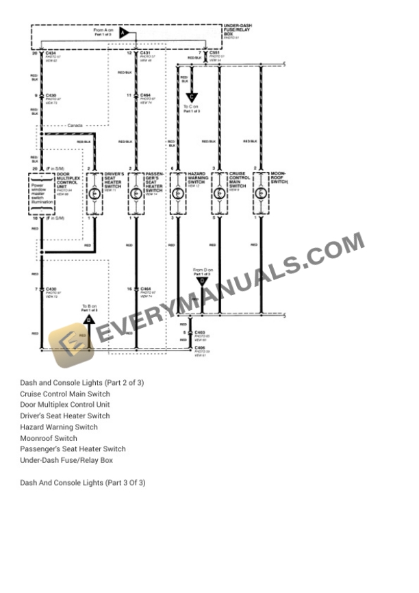 Honda Prelude Type-SH 1999 Electrical Diagrams L4-2156cc 2.2L DOHC (VTEC) MFI 4 Honda Prelude Type-SH 1999 Electrical Diagrams L4-2156cc 2.2L DOHC (VTEC) MFI - Image 2