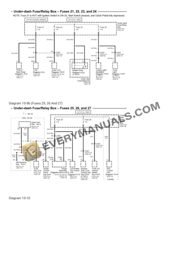 Honda S2000 2002 Electrical Diagrams L4-1997cc 2.0L DOHC (VTEC) MFI 4 Honda S2000 2002 Electrical Diagrams L4-1997cc 2.0L DOHC (VTEC) MFI - Image 2