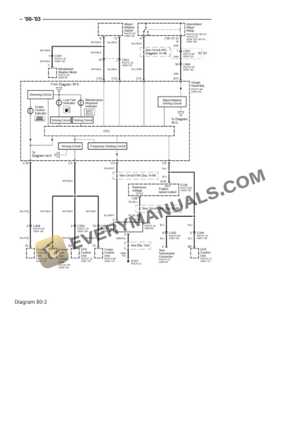 Honda S2000 2002 Electrical Diagrams L4-1997cc 2.0L DOHC (VTEC) MFI 7 Honda S2000 2002 Electrical Diagrams L4-1997cc 2.0L DOHC (VTEC) MFI - Image 5