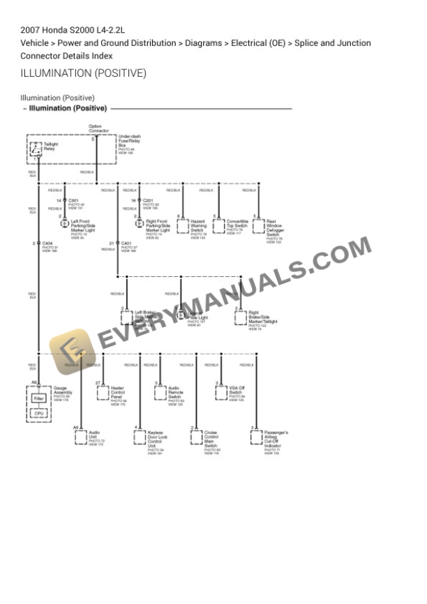 Honda S2000 2007 Electrical Diagrams L4-2.2L 7 Honda S2000 2007 Electrical Diagrams L4-2.2L - Image 5