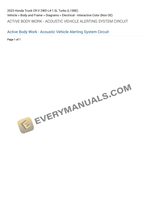 Honda Truck CR-V 2WD 2023 Electrical Diagrams L4-1.5L Turbo (L15BE)