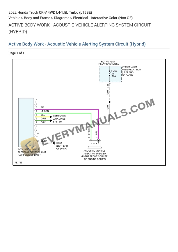 Honda Truck CR-V 4WD 2022 Electrical Diagrams L4-1.5L Turbo (L15BE)