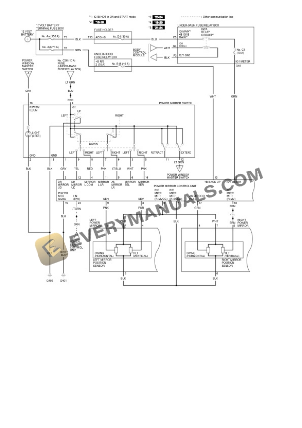 Honda Truck Odyssey 2023 Electrical Diagrams V6-3.5L (J35Y7) 7 Honda Truck Odyssey 2023 Electrical Diagrams V6-3.5L (J35Y7) - Image 5