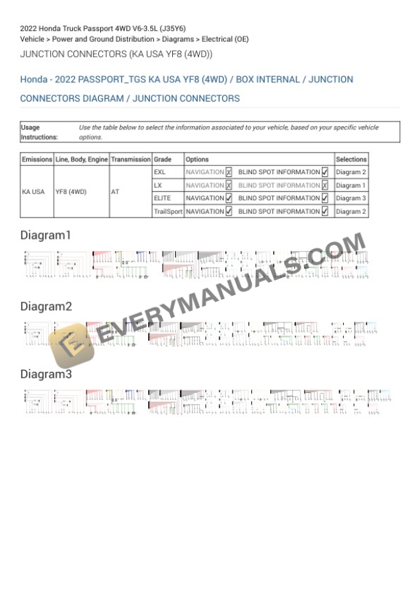 Honda Truck Passport 4WD 2022 Electrical Diagrams V6-3.5L (J35Y6) 5 Honda Truck Passport 4WD 2022 Electrical Diagrams V6-3.5L (J35Y6) - Image 3
