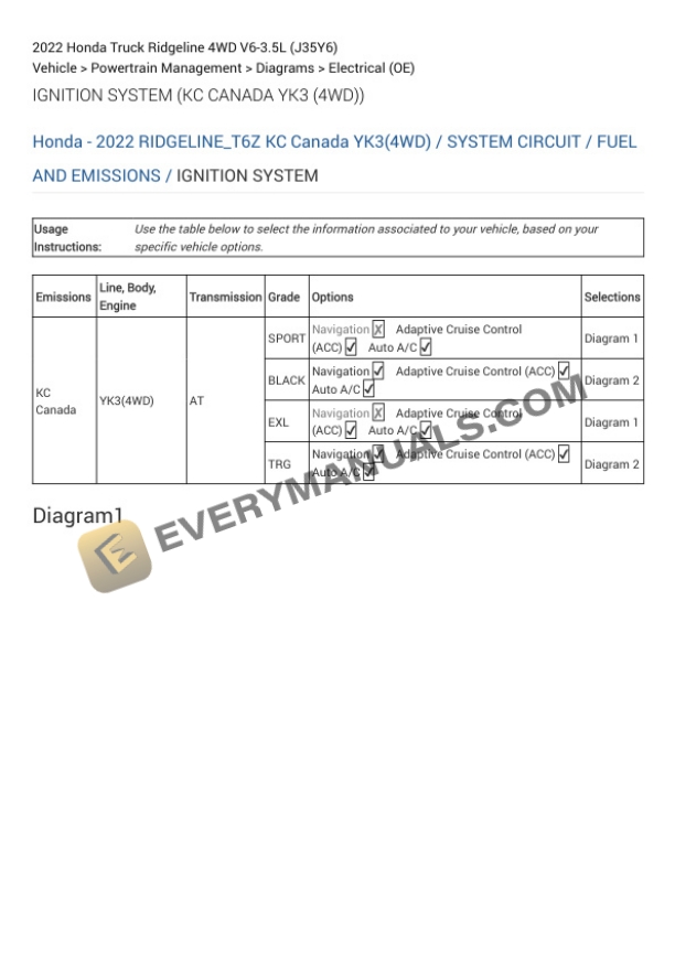 Honda Truck Ridgeline 4WD 2022 Electrical Diagrams V6-3.5L (J35Y6) 5 Honda Truck Ridgeline 4WD 2022 Electrical Diagrams V6-3.5L (J35Y6) - Image 3