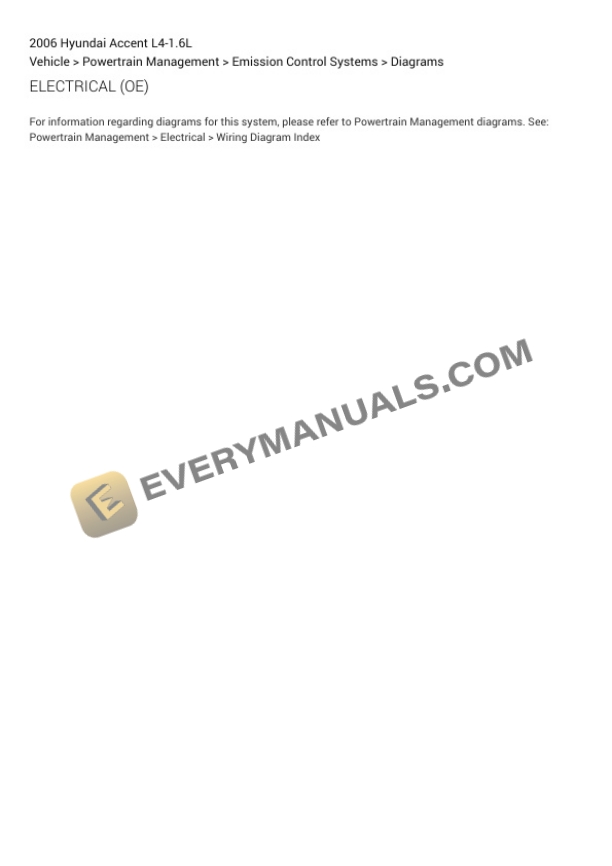 Hyundai Accent 2006 Electrical Diagrams L4-1.6L 4 Hyundai Accent 2006 Electrical Diagrams L4-1.6L - Image 2