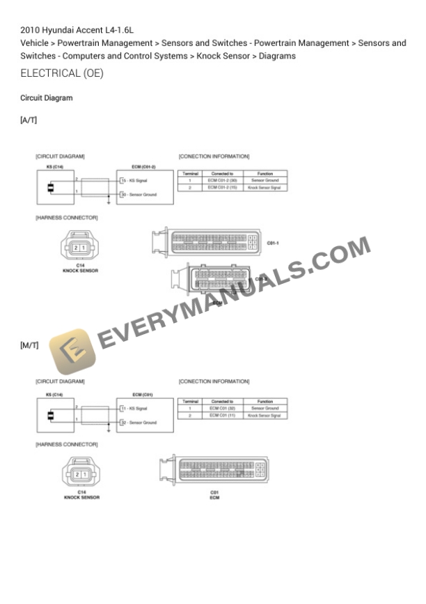 Hyundai Accent 2010 Electrical Diagrams L4-1.6L 6 Hyundai Accent 2010 Electrical Diagrams L4-1.6L - Image 4