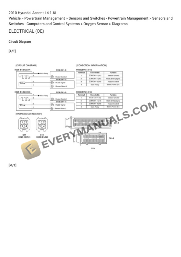 Hyundai Accent 2010 Electrical Diagrams L4-1.6L 7 Hyundai Accent 2010 Electrical Diagrams L4-1.6L - Image 5