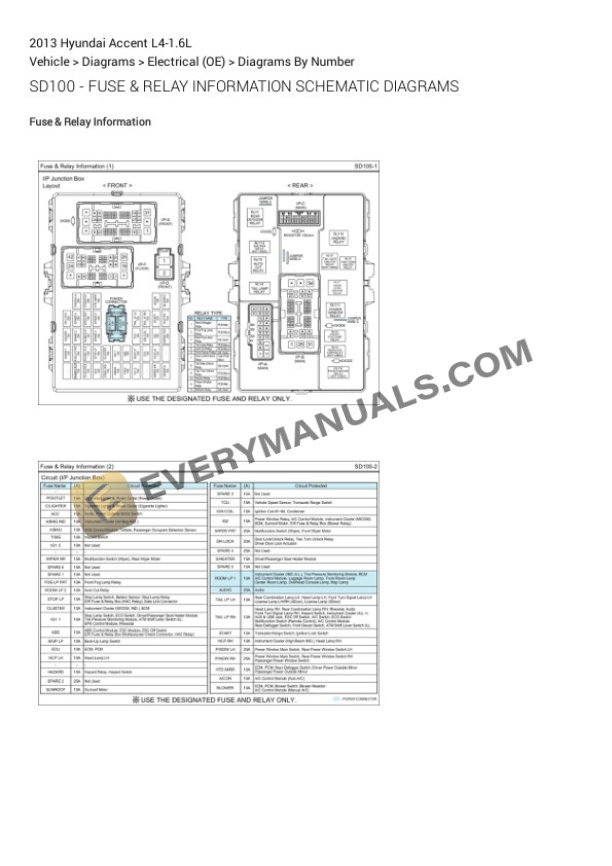 Hyundai Accent 2013 Electrical Diagrams L4-1.6L 6 Hyundai Accent 2013 Electrical Diagrams L4-1.6L - Image 4