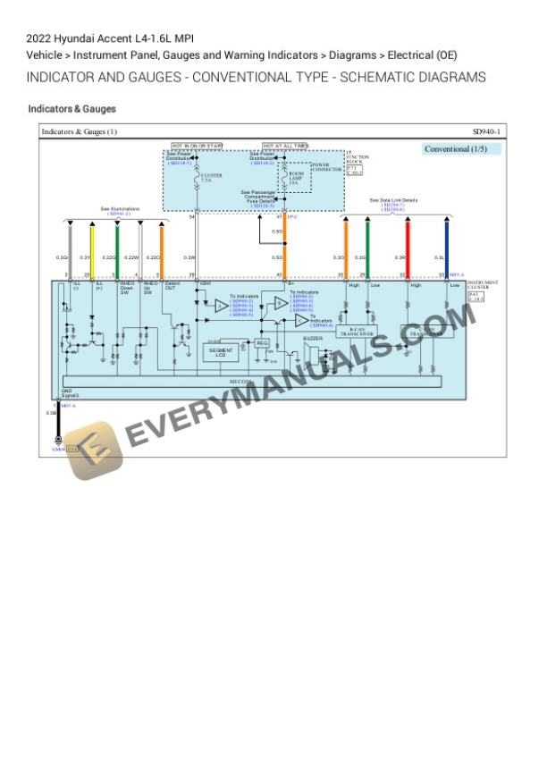 Hyundai Accent 2022 Electrical Diagrams L4-1.6L MPI 6 Hyundai Accent 2022 Electrical Diagrams L4-1.6L MPI - Image 4