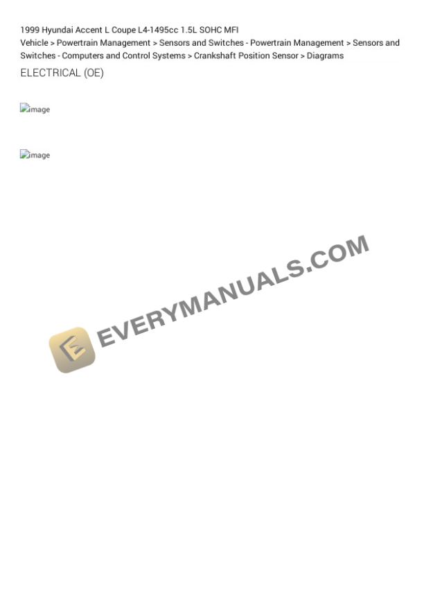 Hyundai Accent L Coupe 1999 Electrical Diagrams L4-1495cc 1.5L SOHC MFI 5 Hyundai Accent L Coupe 1999 Electrical Diagrams L4-1495cc 1.5L SOHC MFI - Image 3