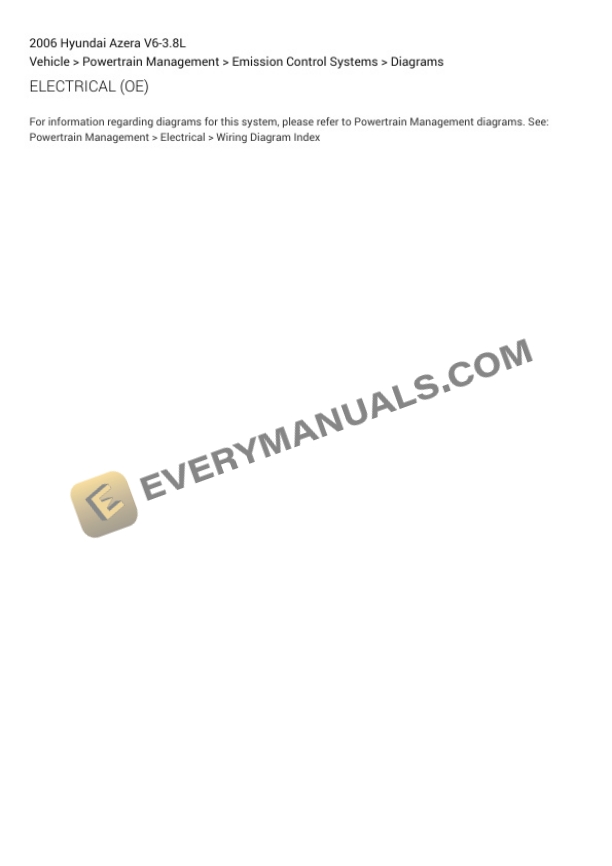 Hyundai Azera 2006 Electrical Diagrams V6-3.8L 4 Hyundai Azera 2006 Electrical Diagrams V6-3.8L - Image 2