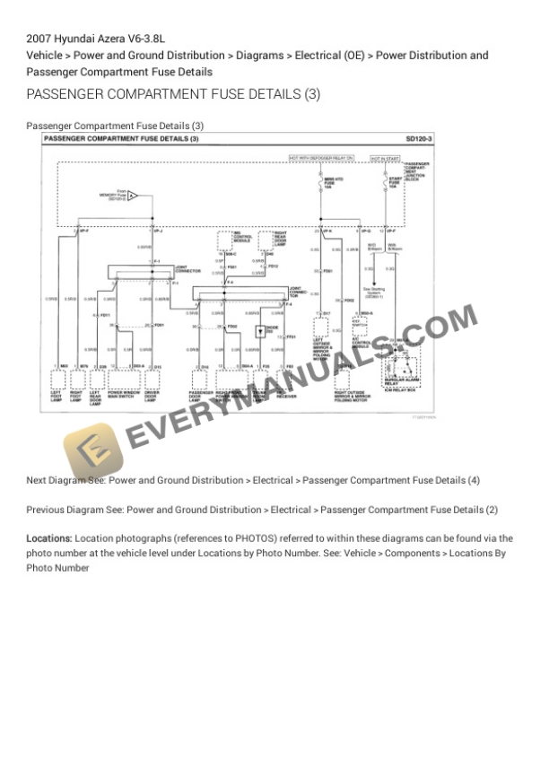 Hyundai Azera 2007 Electrical Diagrams V6-3.8L 6 Hyundai Azera 2007 Electrical Diagrams V6-3.8L - Image 4