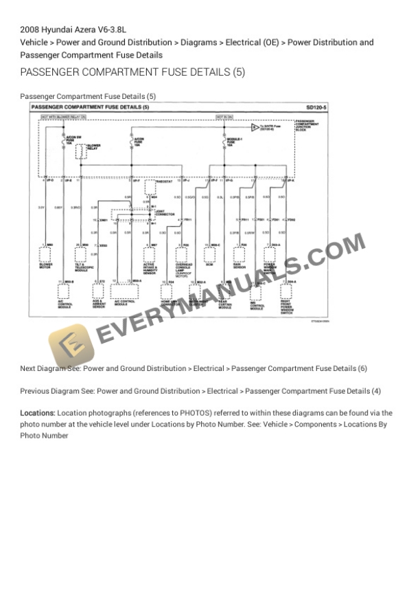 Hyundai Azera 2008 Electrical Diagrams V6-3.8L 6 Hyundai Azera 2008 Electrical Diagrams V6-3.8L - Image 4