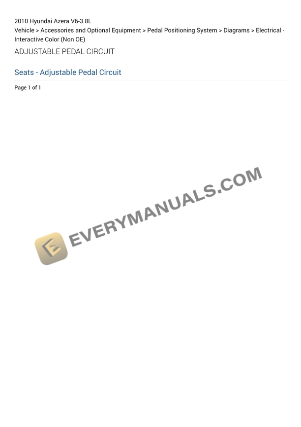 hyundai azera 2010 electrical diagrams v6 38l 1