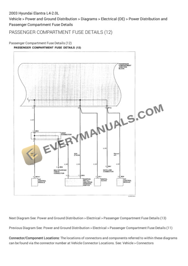 Hyundai Elantra 2003 Electrical Diagrams L4-2.0L 6 Hyundai Elantra 2003 Electrical Diagrams L4-2.0L - Image 4