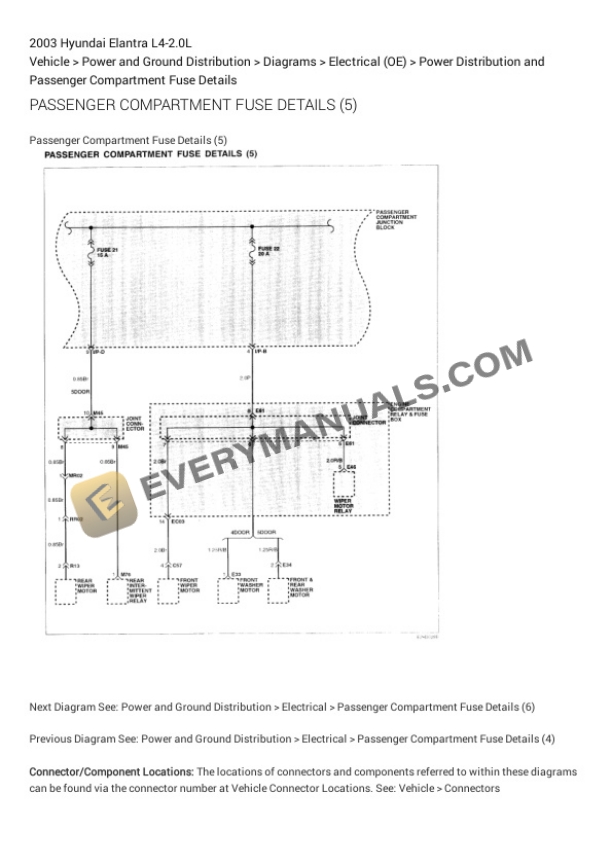 Hyundai Elantra 2003 Electrical Diagrams L4-2.0L 7 Hyundai Elantra 2003 Electrical Diagrams L4-2.0L - Image 5