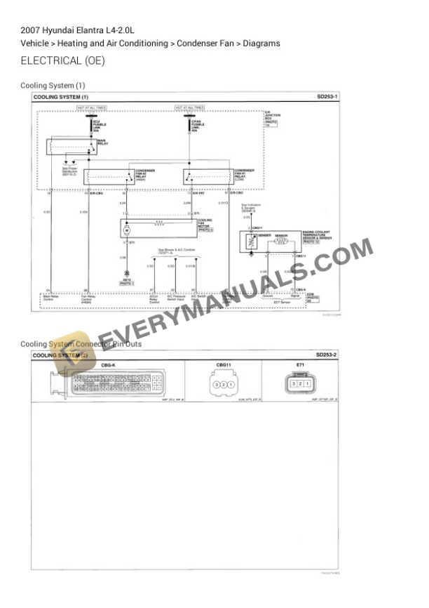 Hyundai Elantra 2007 Electrical Diagrams L4-2.0L 4 Hyundai Elantra 2007 Electrical Diagrams L4-2.0L - Image 2