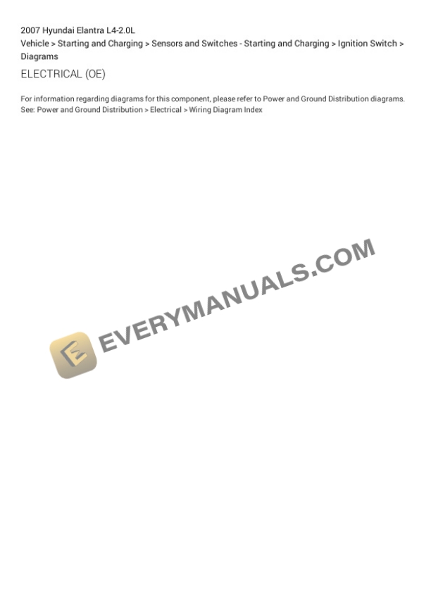 Hyundai Elantra 2007 Electrical Diagrams L4-2.0L 5 Hyundai Elantra 2007 Electrical Diagrams L4-2.0L - Image 3