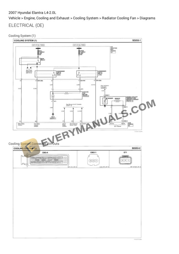 Hyundai Elantra 2007 Electrical Diagrams L4-2.0L 7 Hyundai Elantra 2007 Electrical Diagrams L4-2.0L - Image 5
