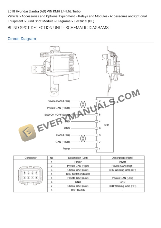 Hyundai Elantra (AD) VIN KMH 2018 Electrical Diagrams L4-1.6L Turbo 4 Hyundai Elantra (AD) VIN KMH 2018 Electrical Diagrams L4-1.6L Turbo - Image 2