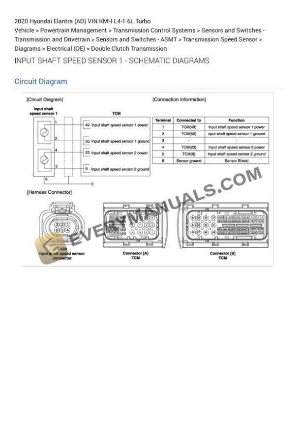 Hyundai Elantra (AD) VIN KMH 2020 Electrical Diagrams L4-1.6L Turbo 6 Hyundai Elantra (AD) VIN KMH 2020 Electrical Diagrams L4-1.6L Turbo - Image 4