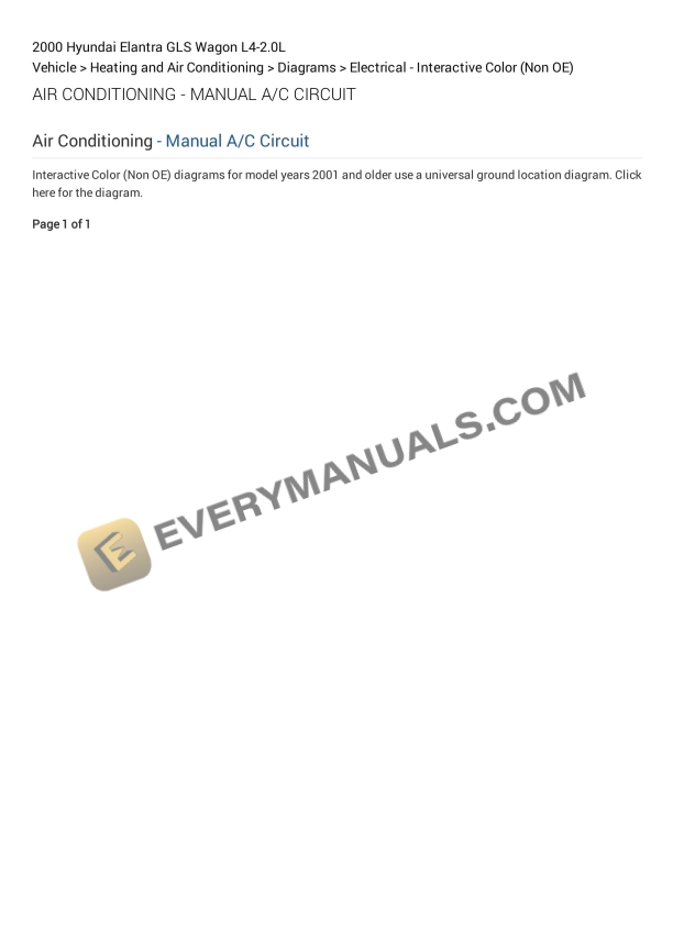 hyundai elantra gls wagon 2000 electrical diagrams l4 20l 1
