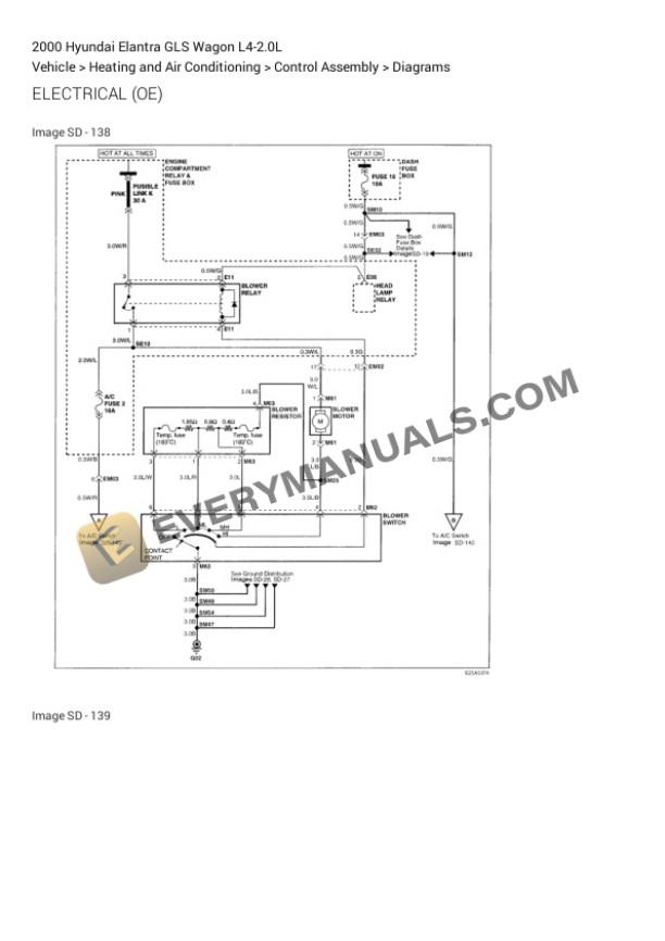 Hyundai Elantra GLS Wagon 2000 Electrical Diagrams L4-2.0L 4 Hyundai Elantra GLS Wagon 2000 Electrical Diagrams L4-2.0L - Image 2