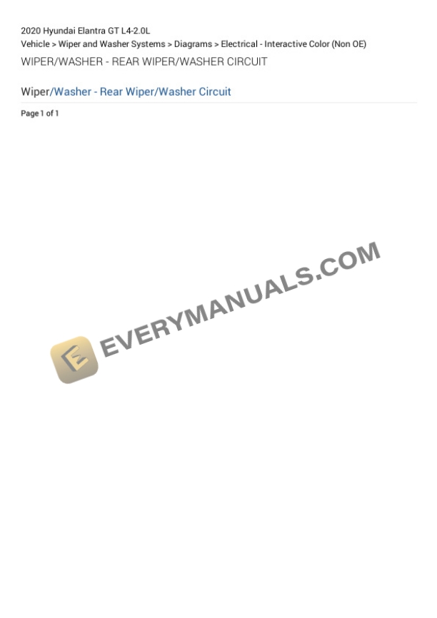 Hyundai Elantra GT 2020 Electrical Diagrams L4-2.0L 6 Hyundai Elantra GT 2020 Electrical Diagrams L4-2.0L - Image 4