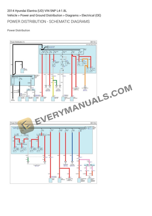 Hyundai Elantra (UD) VIN 5NP 2014 Electrical Diagrams L4-1.8L 5 Hyundai Elantra (UD) VIN 5NP 2014 Electrical Diagrams L4-1.8L - Image 3