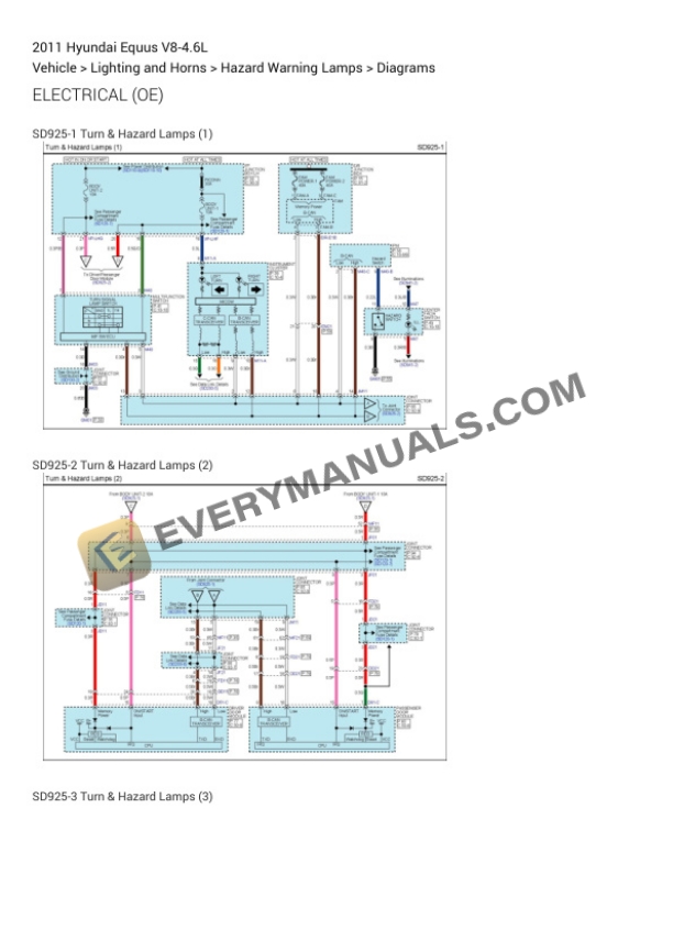 Hyundai Equus 2011 Electrical Diagrams V8-4.6L 6 Hyundai Equus 2011 Electrical Diagrams V8-4.6L - Image 4