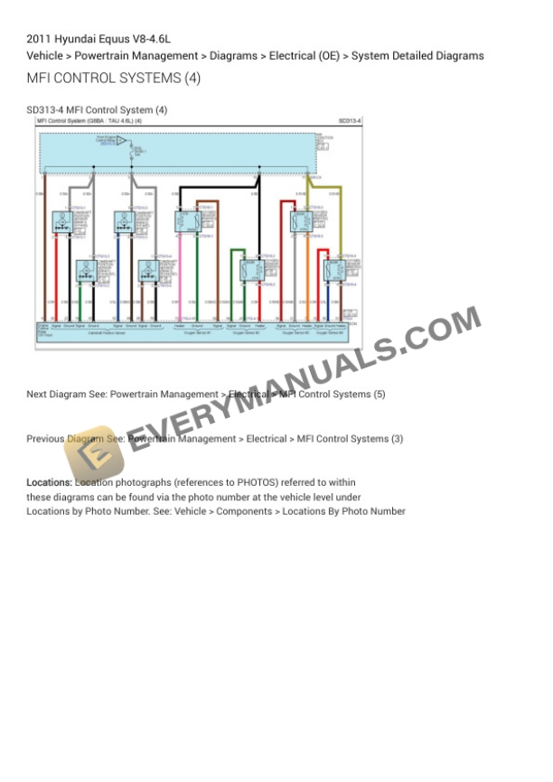 Hyundai Equus 2011 Electrical Diagrams V8-4.6L 7 Hyundai Equus 2011 Electrical Diagrams V8-4.6L - Image 5