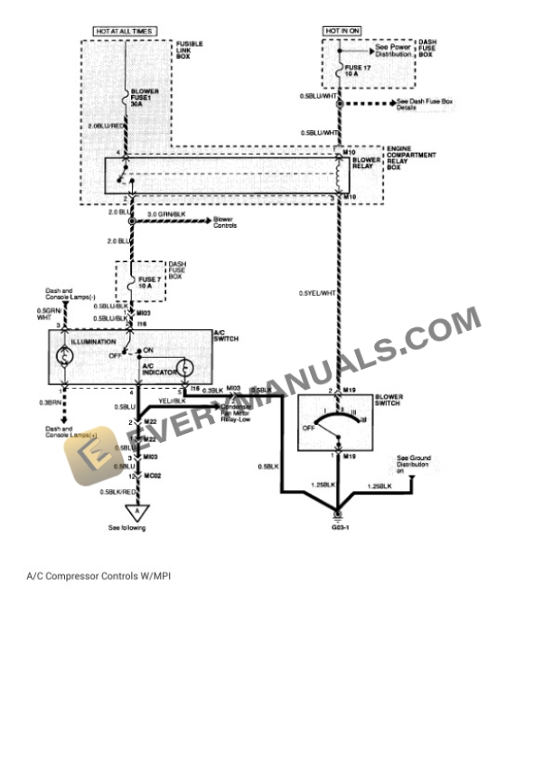 Hyundai Excel 1992 Electrical Diagrams L4-1468cc 1.5L SOHC (8 VALVE) 4 Hyundai Excel 1992 Electrical Diagrams L4-1468cc 1.5L SOHC (8 VALVE) - Image 2
