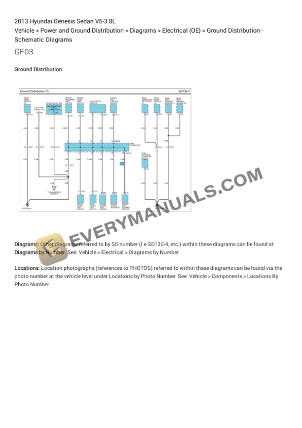 Hyundai Genesis Sedan 2013 Electrical Diagrams V6-3.8L 4 Hyundai Genesis Sedan 2013 Electrical Diagrams V6-3.8L - Image 2