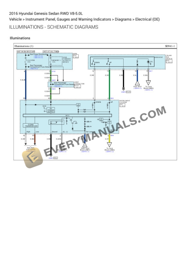 Hyundai Genesis Sedan RWD 2016 Electrical Diagrams V8-5.0L 5 Hyundai Genesis Sedan RWD 2016 Electrical Diagrams V8-5.0L - Image 3