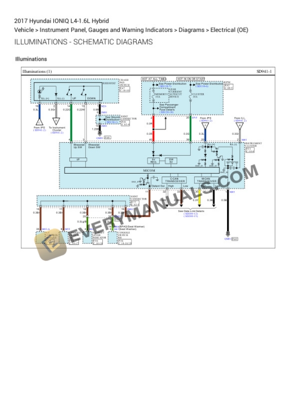 Hyundai IONIQ 2017 Electrical Diagrams L4-1.6L Hybrid 6 Hyundai IONIQ 2017 Electrical Diagrams L4-1.6L Hybrid - Image 4
