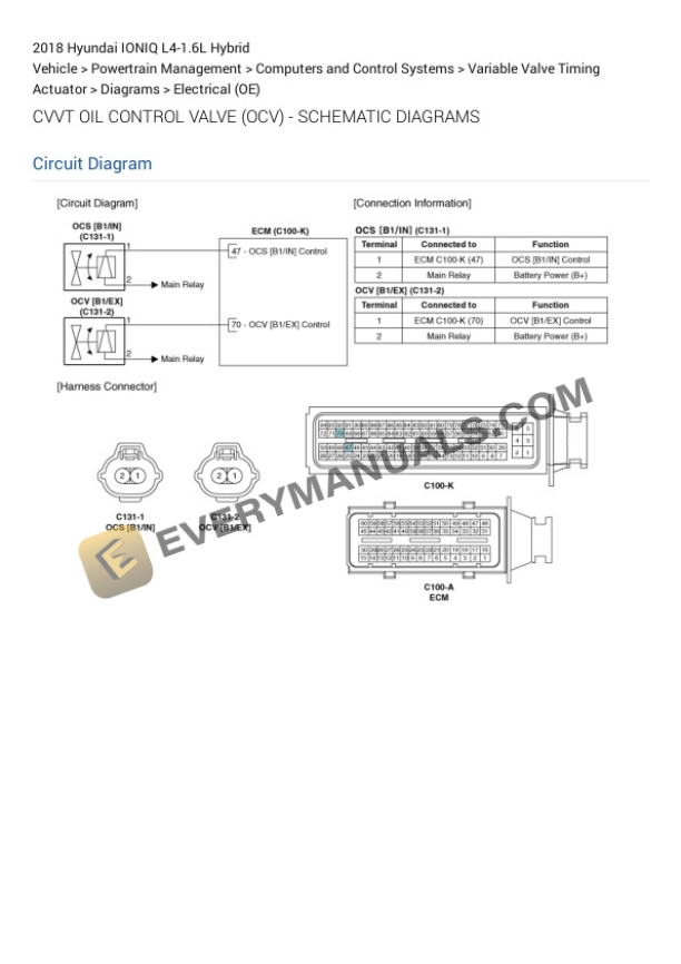 Hyundai IONIQ 2018 Electrical Diagrams L4-1.6L Hybrid 5 Hyundai IONIQ 2018 Electrical Diagrams L4-1.6L Hybrid - Image 3