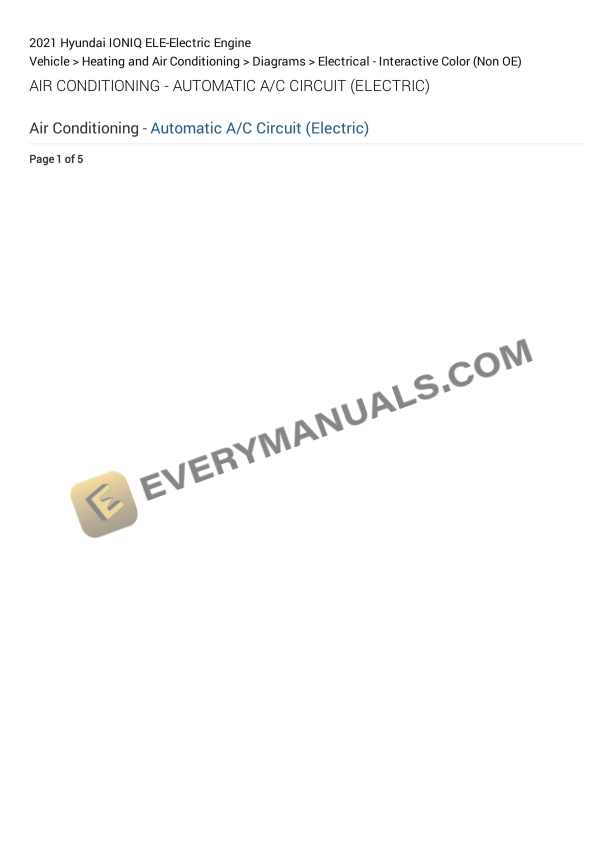 Hyundai IONIQ 2021 Electrical Diagrams ELE-Electric Engine