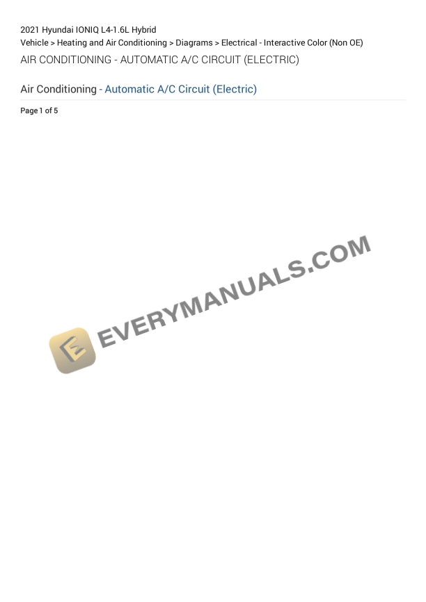 Hyundai IONIQ 2021 Electrical Diagrams L4-1.6L Hybrid