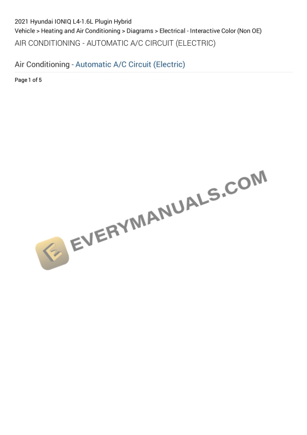 Hyundai IONIQ 2021 Electrical Diagrams L4-1.6L Plugin Hybrid