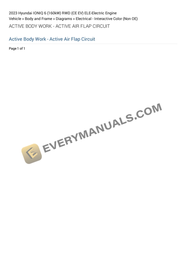 Hyundai IONIQ 6 (160kW) RWD (CE EV) 2023 Electrical Diagrams ELE-Electric Engine