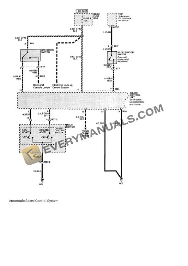 Hyundai Scoupe 1993 Electrical Diagrams L4-1468cc 1.5L SOHC (12 VALVE) 7 Hyundai Scoupe 1993 Electrical Diagrams L4-1468cc 1.5L SOHC (12 VALVE) - Image 5