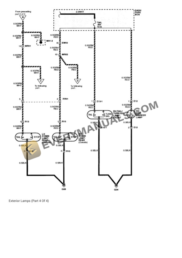 Hyundai Scoupe 1994 Electrical Diagrams L4-1495cc 1.5L SOHC Turbo VIN N MFI 5 Hyundai Scoupe 1994 Electrical Diagrams L4-1495cc 1.5L SOHC Turbo VIN N MFI - Image 3
